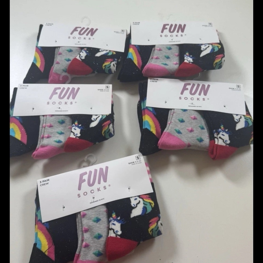 Fun Socks with Unicorn and Rainbow Design